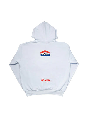 sweat capuche moto JT Racing Honda blanc