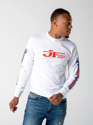 JT RACING USA Tee shirt manche longue heritage blanc