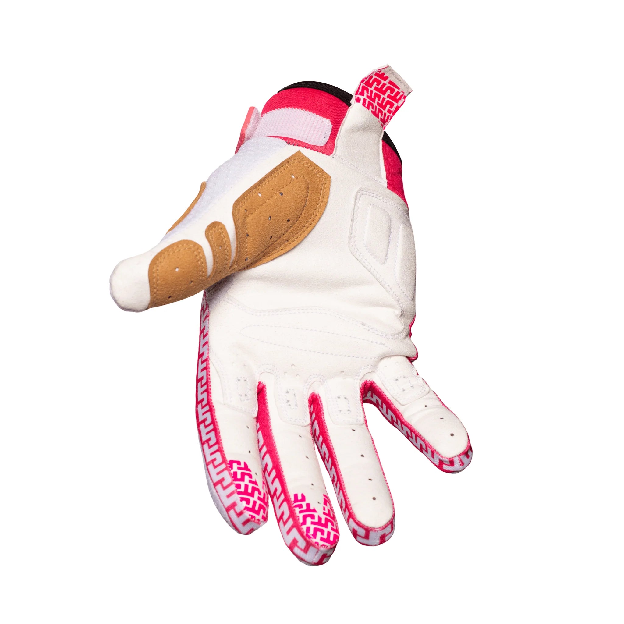Gants LIFE-LINE JT Racing - Blanc / rose