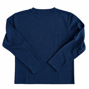 Maillot JT Racing Waffle Classic blue, dos uni bleu marine