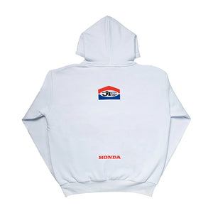 sweat capuche moto JT Racing Honda blanc