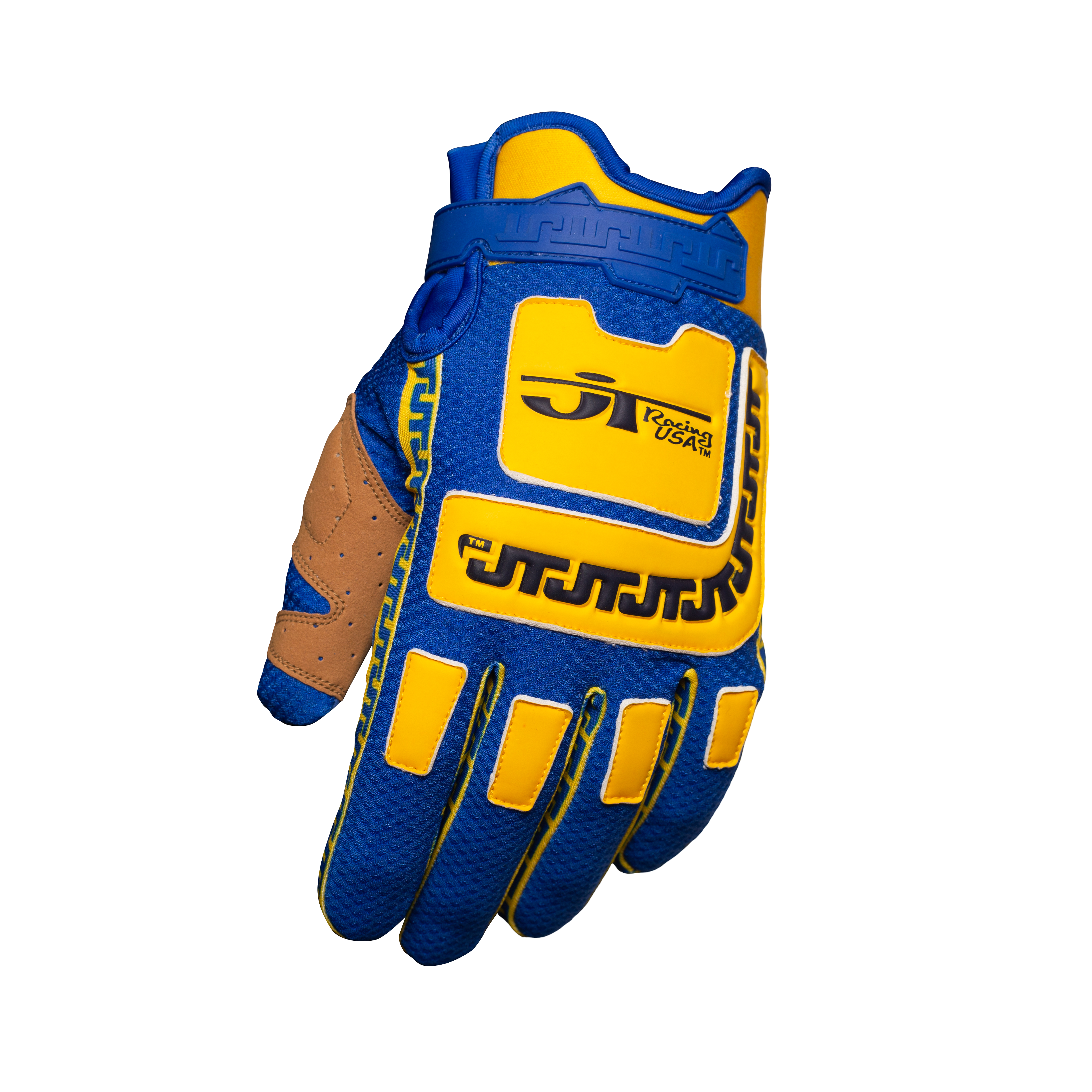 Gants LIFE-LINE JT Racing - Jaune/Bleu