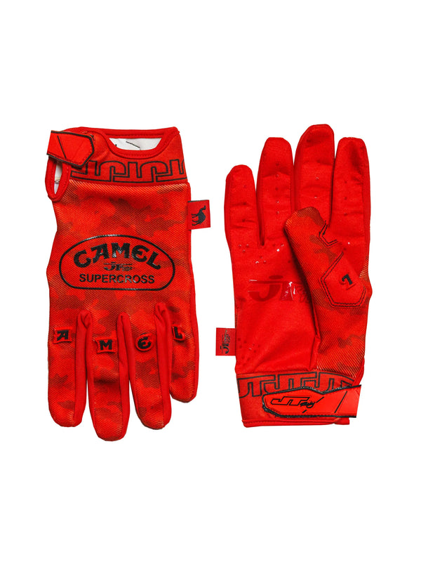 gants motocross JT RACING USA Camel rouge