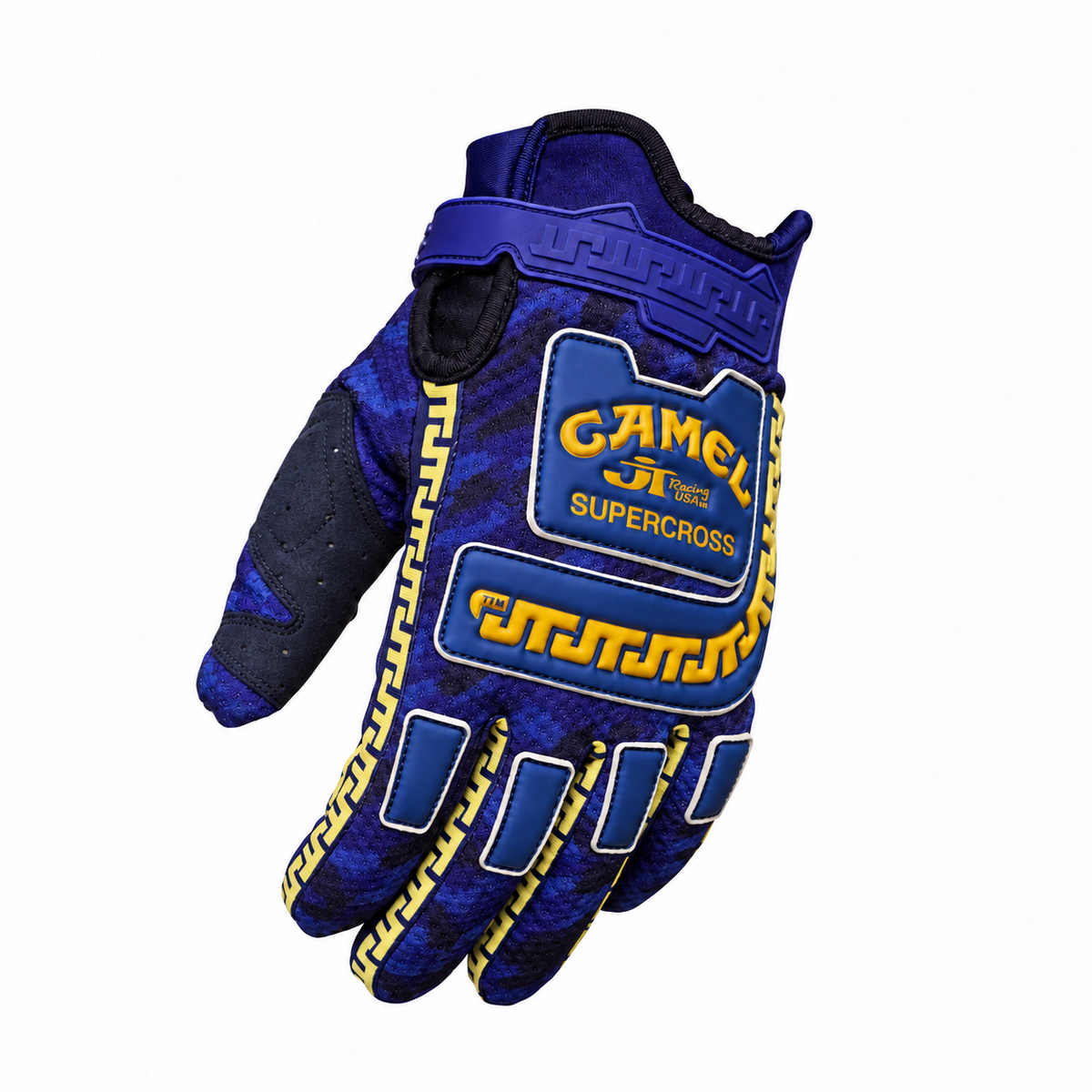 Gants LIFE-LINE CAMEL JT Racing Bleu – vue extérieure