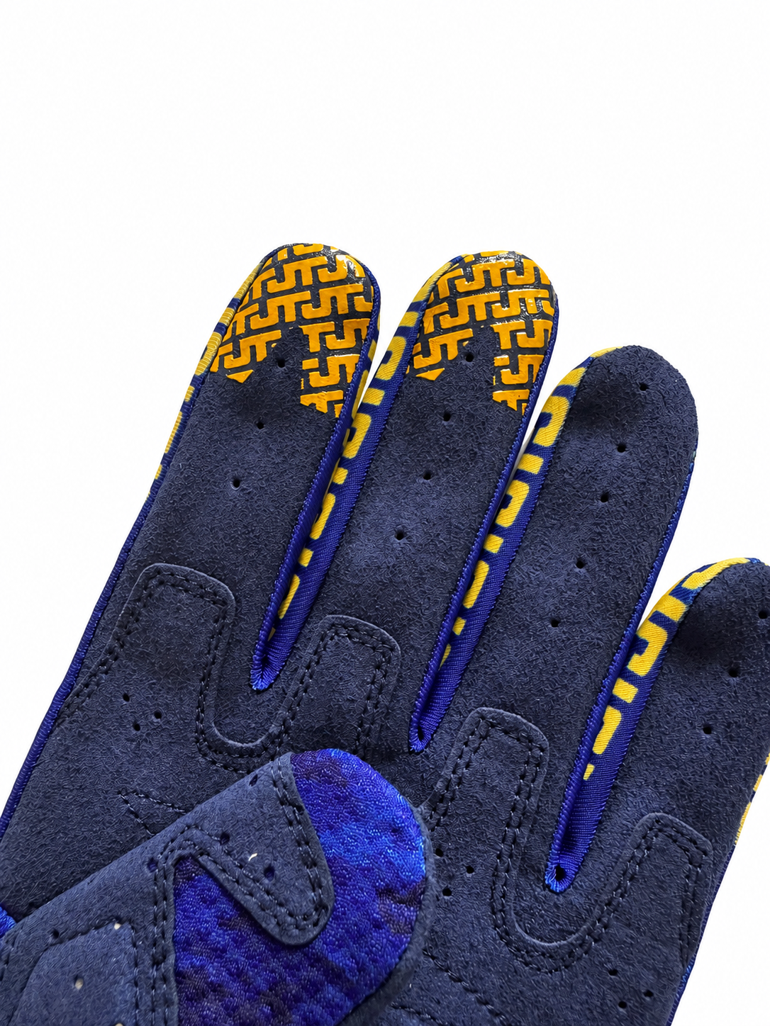 Gants LIFE-LINE CAMEL JT Racing Bleu – détail paume et doigts