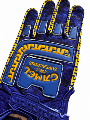 Gants LIFE-LINE CAMEL JT Racing Bleu – détail dessus de la main