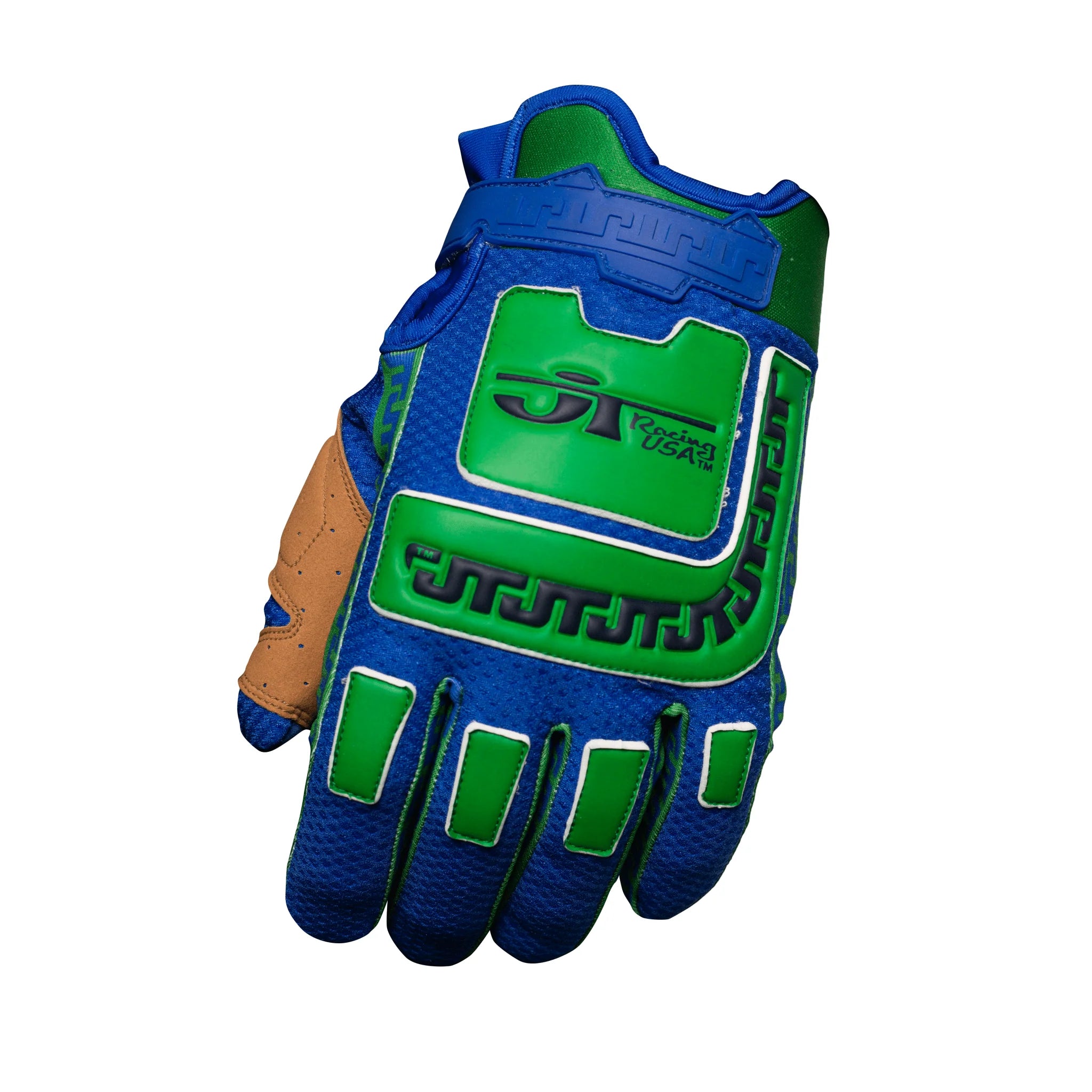Gants LIFE-LINE JT Racing - Bleu / vert