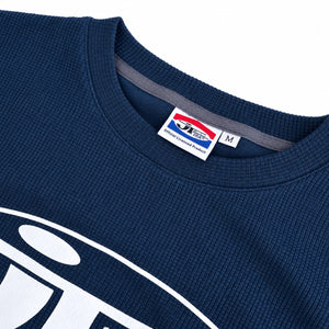 Col rond et étiquette du maillot JT Racing Waffle Classic blue