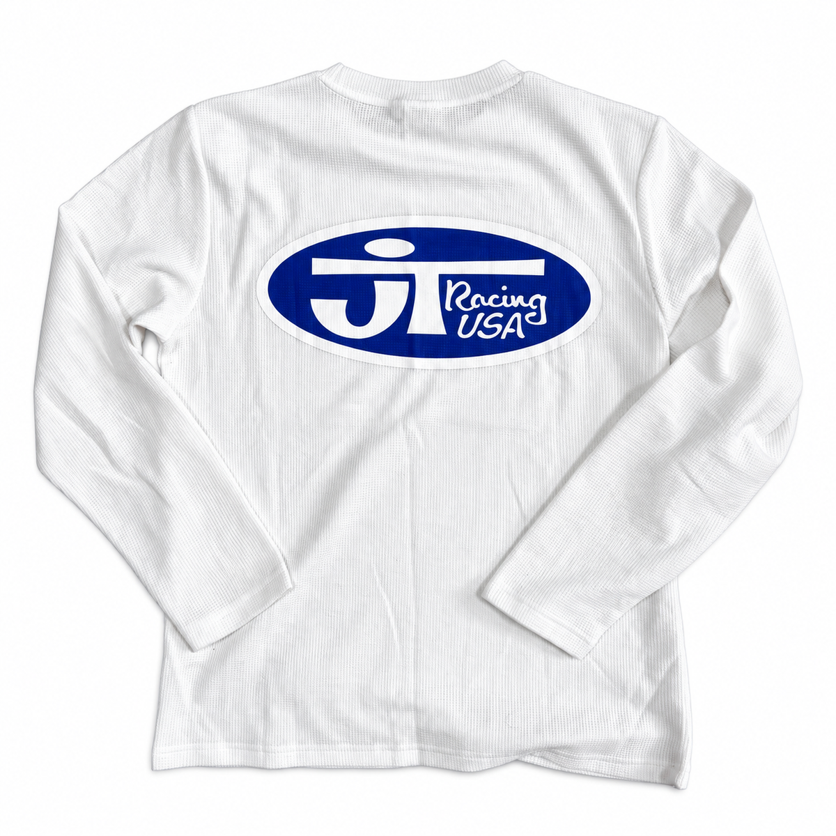 Seconde vue de dos du maillot JT Racing Waffle Classic white à manches longues